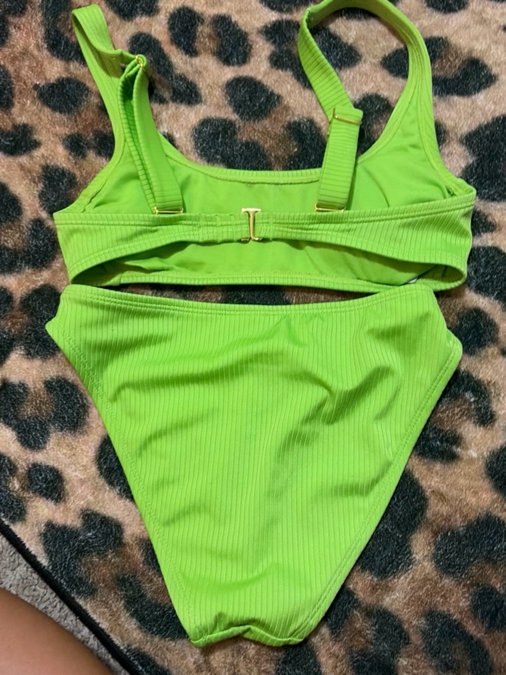 wild fable Bright Lime Ribbed Bikini Set - Picture 2 of 3